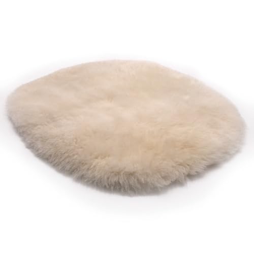 Miauff® Lammfell Einlage für Katzenhöhle - Ø 40 cm - Natürliches Schaffell Katzenbett Katzendecke Katzenbettauflage - Weich & Wärmend - Für Katzenbetten (weiß) von Miauff