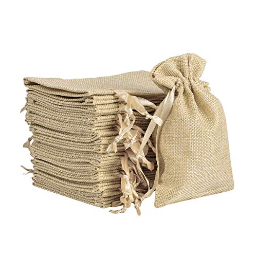 Miavogo Stoffsäckchen Säckchen zum Befüllen Stoffbeutel Leer Lavendelsäckchen basteln Kleine Geschenke für Bonbons Lavendel Kräuter (Beige - 15 Stück, 10,5 x 15,5 cm) von Miavogo