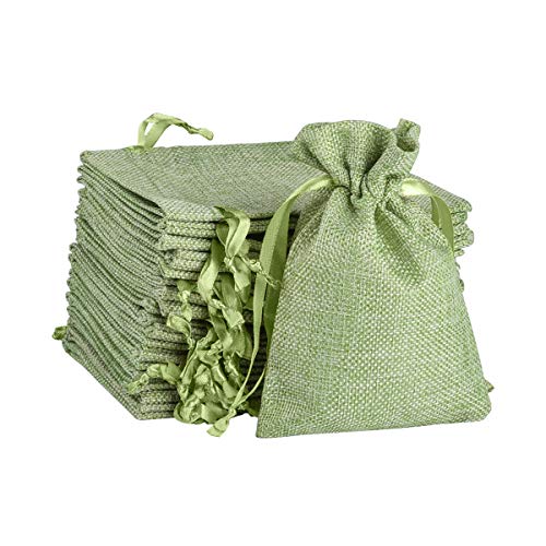 Miavogo Stoffsäckchen Säckchen zum Befüllen Stoffbeutel Leer Lavendelsäckchen basteln Kleine Geschenke für Bonbons Lavendel Kräuter (Grün - 15 Stück, 10,5 x 15,5 cm) von Miavogo