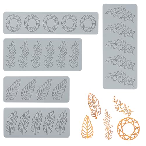 Miawtro 5 Stück Silikonform,3D Lebensmittelqualität Gießformen Silikon,Leichtes Lösen Und Reinigen Silikonformen Backen für Backen, Harz,Zucker Handwerk Kuchen Dekoration von Miawtro