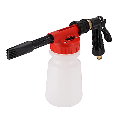 Miawtro 900 Ml Schaumpistole Autowäsche, 2 in 1 Einstellbar Schaumsprüher, Komfortabel Schaumsprüher Gartenschlauch Geeignet für Auto Motorrad Fenster und Bodenreinigung von Miawtro