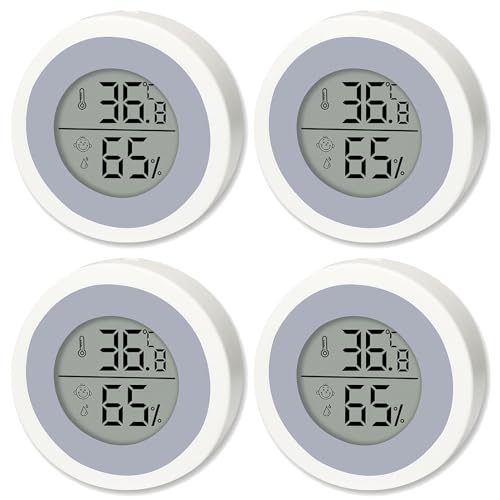 Miawtro Digital Thermometer Hygrometer, Pack of 4 Temperature Humidity Monitor with Smiling Indicator, Indoor Thermometer Humidity Gauge for Living Room Baby Room Miawtro Digital Thermometer Hygrometer, Pack of 4 Temperature Humidity Monitor with Smiling Indicator, Indoor Thermometer Humidity Gauge for Living Room Baby Room von Miawtro