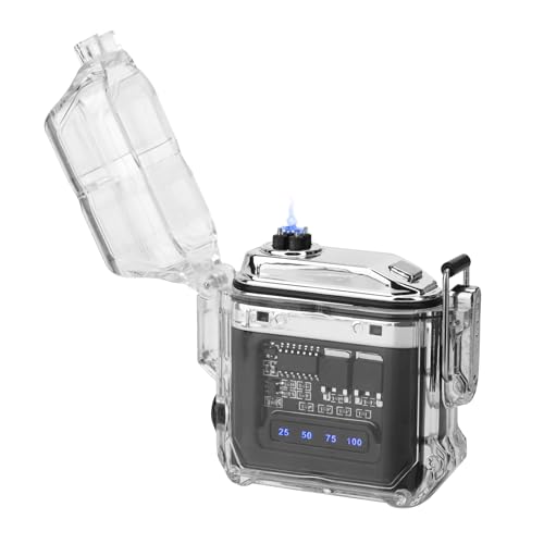 Miawtro Elektro Feuerzeug, Aluminiumlegierung Wasserdichtes Windbeständigkeit Elektrische Feuerzeuge Mit Taschenlampe Und Power-Anzeige, Lichtbogen Feuerzeug USB Aufladbar Für Camping Und Den Alltag Miawtro Elektro Feuerzeug, Aluminiumlegierung Wasserdichtes Windbeständigkeit Elektrische Feuerzeuge Mit Taschenlampe Und Power-Anzeige, Lichtbogen Feuerzeug USB Aufladbar Für Camping Und Den Alltag von Miawtro