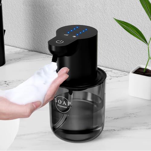 Miawtro Seifenspender Automatisch,400ml Spülmittelspender,Seifenspender Wandbefestigung,Schaumseifenspender mit Smart Sensor,Vier Einstellbare Modi, Kompatibel mit Einer Vielzahl von Flüssigkeiten von Miawtro