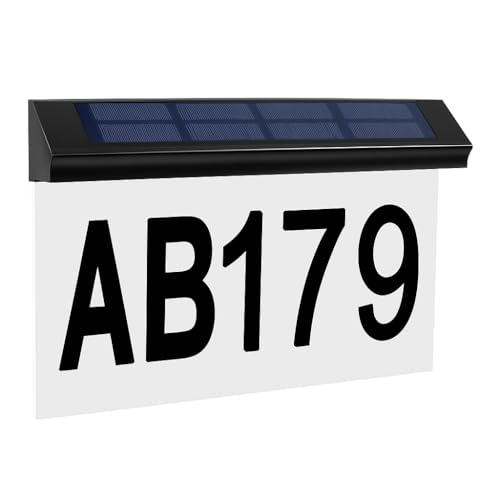 Miawtro Solar Hausnummer Beleuchtet,Zweifarbig Verstellbar Ip65 Solar Hausnummer, Led Hausnummer mit 26 Buchstaben und 0-9zahlen,Wandhalterung Leuchtbuchstaben für Den Außenbereich Miawtro Solar Hausnummer Beleuchtet,Zweifarbig Verstellbar Ip65 Solar Hausnummer, Led Hausnummer mit 26 Buchstaben und 0-9zahlen,Wandhalterung Leuchtbuchstaben für Den Außenbereich von Miawtro