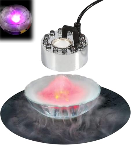 Miawtro Ultraschall Vernebler, 24v Mini Nebelmaschine Aquarium Mit 12 LED-Lichtern, Edelstahl-Zerstäuber Für Teich, Aquarium, Garten, Halloween-Deko Und Hexentopf,Türtyp Europäischer Standard Miawtro Ultraschall Vernebler, 24v Mini Nebelmaschine Aquarium Mit 12 LED-Lichtern, Edelstahl-Zerstäuber Für Teich, Aquarium, Garten, Halloween-Deko Und Hexentopf,Türtyp Europäischer Standard von Miawtro