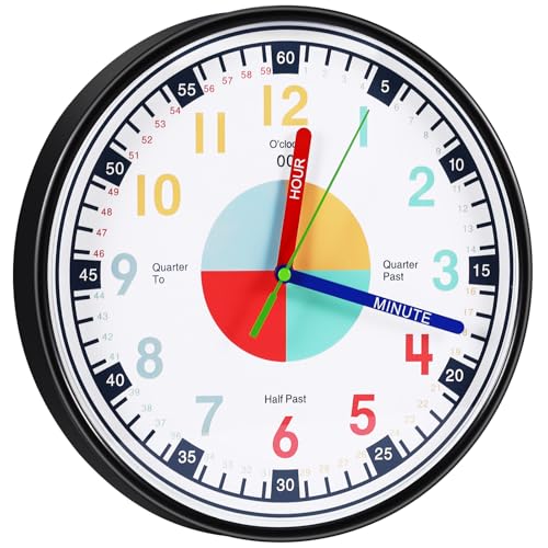 Miawtro Wanduhr Kinder, Lernuhr Kinder, Wanduhr Kinderzimmer Lautlos, wanduhr bunt, Kinderwanduhr, Die in Schlafzimmern, Arbeitszimmern und Klassenzimmern Verwendet Werden Kann Miawtro Wanduhr Kinder, Lernuhr Kinder, Wanduhr Kinderzimmer Lautlos, wanduhr bunt, Kinderwanduhr, Die in Schlafzimmern, Arbeitszimmern und Klassenzimmern Verwendet Werden Kann von Miawtro