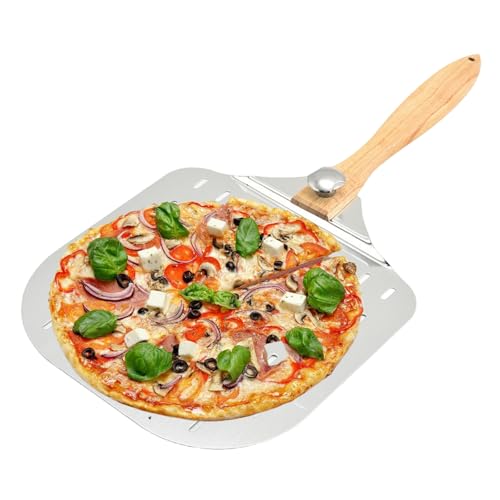 Miayical Pizzaschieber, 60x30cm Pizzaschaufel Pizzaschieber Edelstahl mit Großer Fläche & Abnehmbaren Griff, Profi Pizzaschaufel/Pizzastein Rechteckig, für Selbstgebackenes Pizzabrot von Miayical