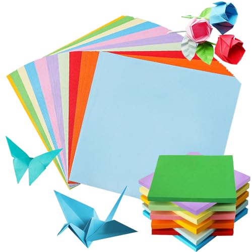 Origami Papier, 200 Blatt Faltpapier Bunt, Doppelseitig Quadratisch Buntes Papier, für DIY Schul Kunsthandwerksprojekte, Kinder und Erwachsene (15x15CM) von Miayical