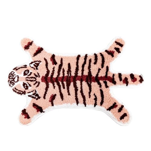Mibathni Badematte für Badezimmer, niedlicher Tiger-Cartoon-Badezimmerteppich für Kinder, rutschfest, Tierform, saugfähig, Plüsch, Duschteppich, waschbar, Rosa Mibathni Badematte für Badezimmer, niedlicher Tiger-Cartoon-Badezimmerteppich für Kinder, rutschfest, Tierform, saugfähig, Plüsch, Duschteppich, waschbar, Rosa von Mibathni