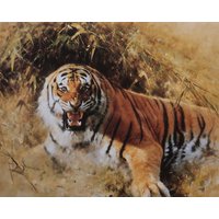 David Shepherd Vintage Print 1989 | "Tigerfeuer" | 1973 Wohnkultur Königstiger Wandkunst Kunstdruck Wanddekoration von MibgenPrints