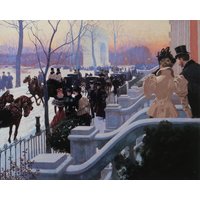 Fernand Harvey Lungren Vintage Druck 1988 | Washington Square Nord | C1890 Wohndekor Winter Motiv Wand Kunstdruck Wanddeko von MibgenPrints