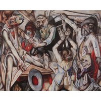 Max Beckmann Vintage Druck 1989 | "Die Nacht" | 1918-19 Wohnkultur Modern Art Print Wanddekoration Wandkunst Kunstdruck von MibgenPrints