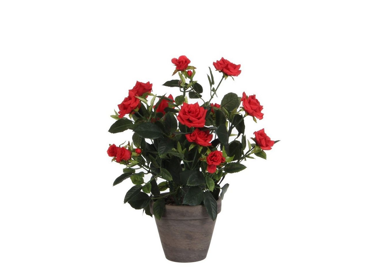 Kunstpflanze Mica künstlicher Rosenstrauch rot im Blumentopf 33, Mica Decorations von Mica Decorations