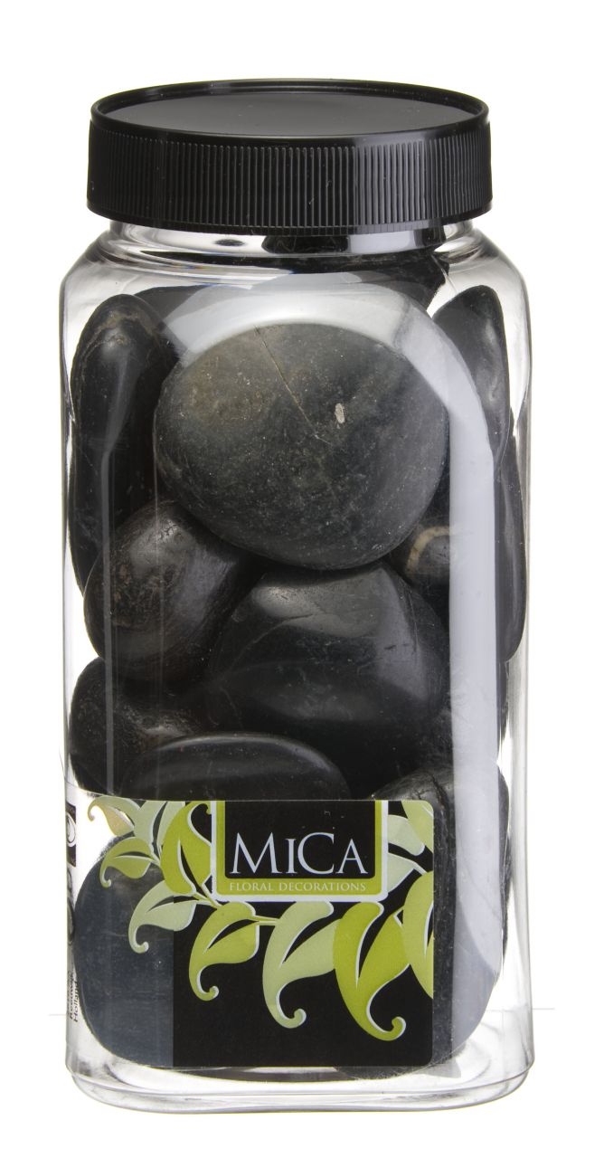 Mica Decorations Dekorative Steine schwarz groß 650 ml 1 kg von Mica Decorations