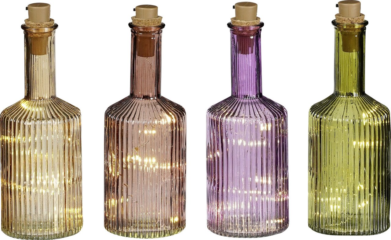 Mica Decorations Flasche Glas Ø 8 x 24 cm mit 10 Led in verschiedenen Farben Mica Decorations Flasche Glas Ø 8 x 24 cm mit 10 Led in verschiedenen Farben von Mica Decorations