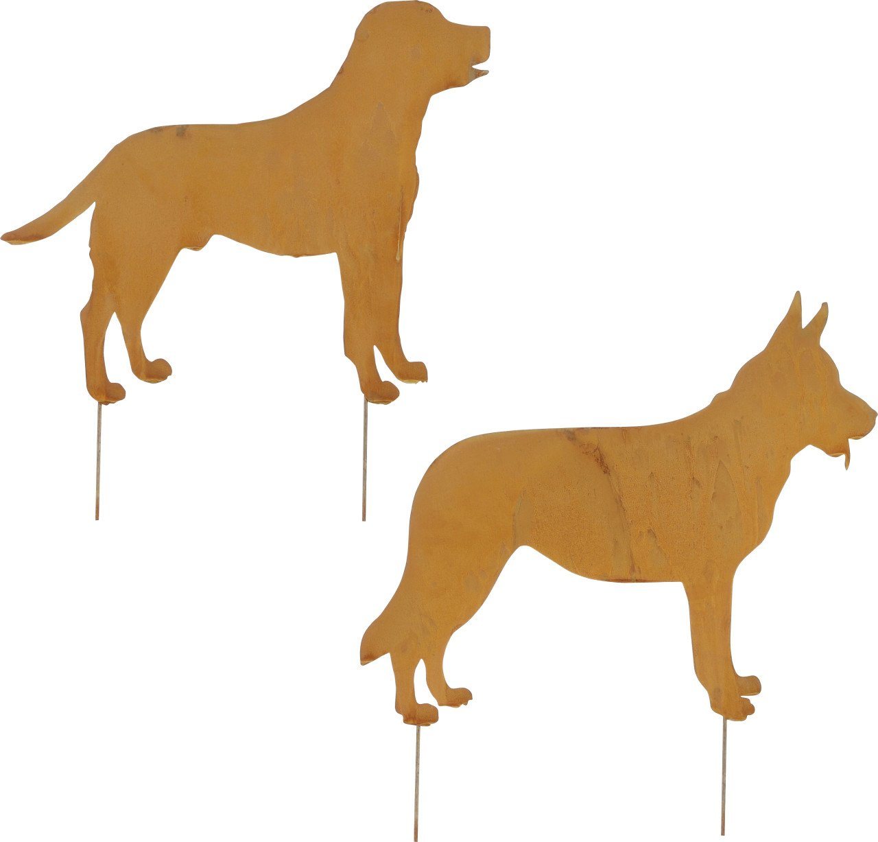 Mica Decorations Gartenfigur Mica Gartenstecker Hund rost 54 x 56 cm 2 von Mica Decorations