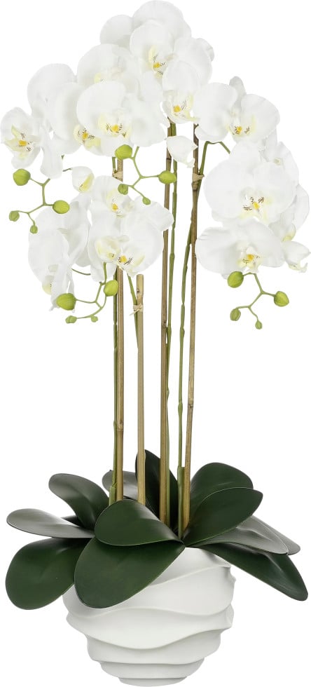 Mica Phalaenopsis im Topf weiß Polyester 82 cm von Mica Decorations