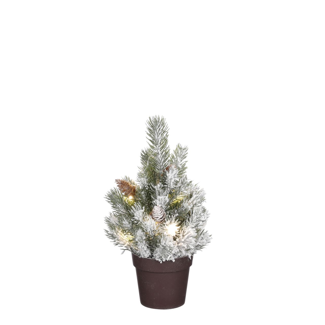 Mica Weihnachtsbaum mit Kieferzapfen grün samtig 30 x 15 cm Batteriebetrieb von Mica Decorations