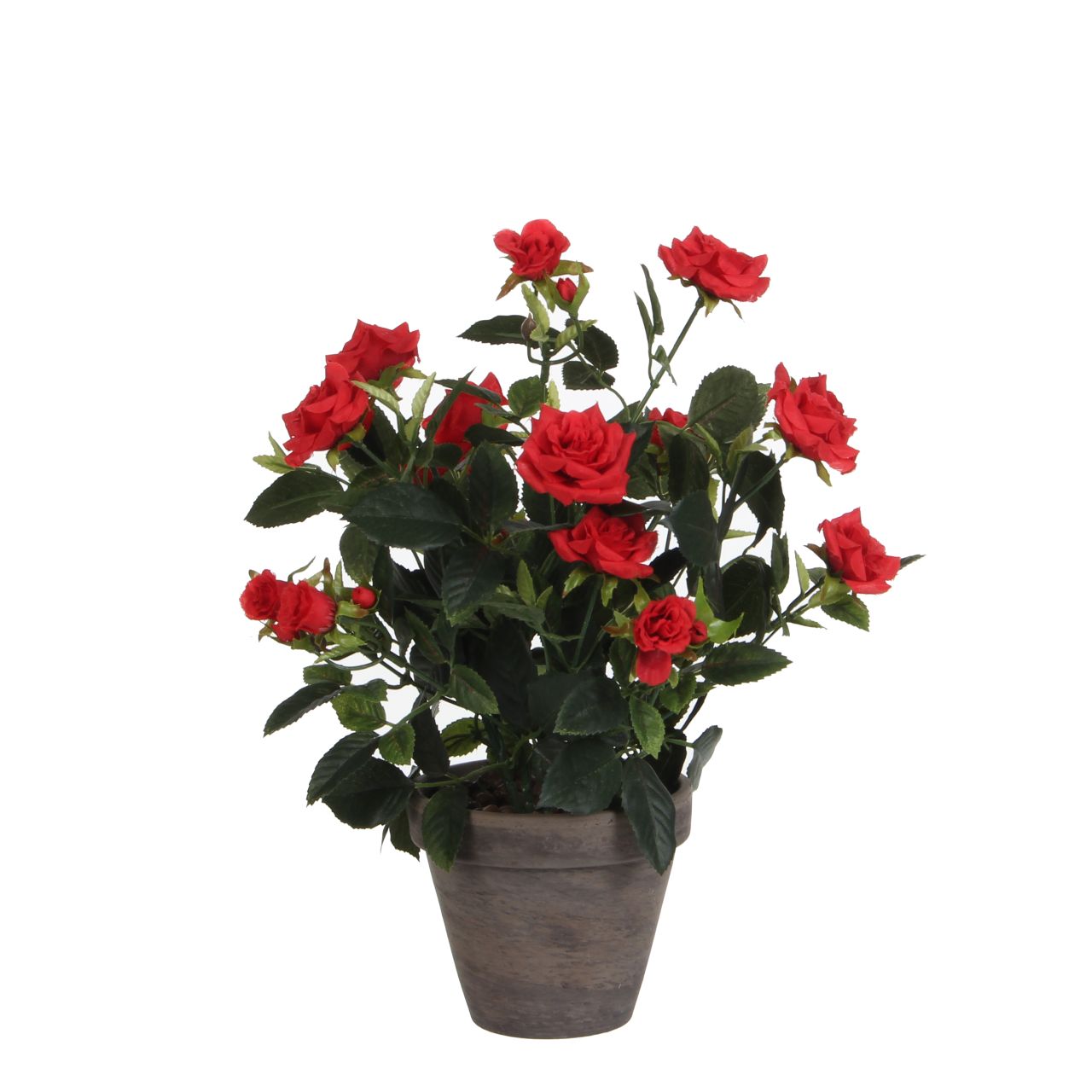 Mica künstlicher Rosenstrauch rot im Blumentopf 33 x 25 cm von Mica Decorations