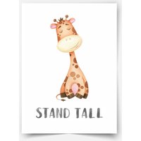 Charakter Tiere - Giraffe Poster, Safari Motto, Kinderzimmer Wanddekoration von MicaMicaWalldeco