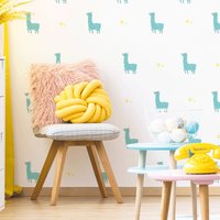 Colourful Pop - Alpacas | Turquoise Wall Stickers von MicaMicaWalldeco
