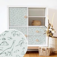 Möbelfolie Für Ikea Kallax - Dino-Freunde | Grün von MicaMicaWalldeco