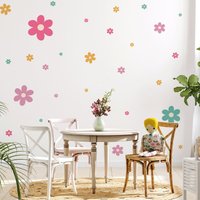 Wandtattoo Blumen - Fröhliche Blüten | Retro Chic, Kinderzimmer, Wanddekoration, Wandsticker, Wandaufkleber von MicaMicaWalldeco