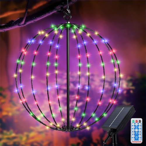 Solar Garten Lichter, Solar Laternen Lichter Metall Solar Laternen 8 Modes 120 LEDs Wasserdicht Metall Solarlampen Hängende Laterne mit Remote für Weihnachten Terrasse Innenhof Balkon Deko von Micacorn