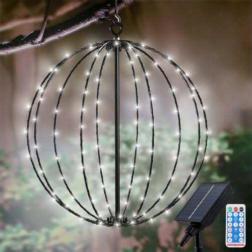 Solar Garten Lichter, Solar Laternen Lichter Metall Solar Laternen 8 Modes 120 LEDs Wasserdicht Metall Solarlampen Hängende Laterne mit Remote für Weihnachten Terrasse Innenhof Balkon Deko Solar Garten Lichter, Solar Laternen Lichter Metall Solar Laternen 8 Modes 120 LEDs Wasserdicht Metall Solarlampen Hängende Laterne mit Remote für Weihnachten Terrasse Innenhof Balkon Deko von Micacorn