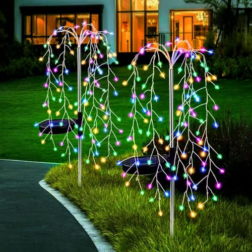 Solar Garten Lichter, Solarfeuerwerk Lichterkette 2 Stück 8 Modi 240 LEDs Wasserdicht Solar Lichter Solar Lichterbündel für Hochzeits Terrassen Bäume Party Weihnachten Dekoration von Micacorn