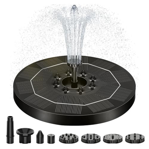 Solar Springbrunnen mit LED Licht, 2025 Upgrade 3.5W Solar Teichpumpe mit 3000mAh Akku, 6 Düse Solar Wasserpumpe, Solar Schwimmender Fontäne Pumpe für Garten, Teich, Vogel-Bad von Micacorn