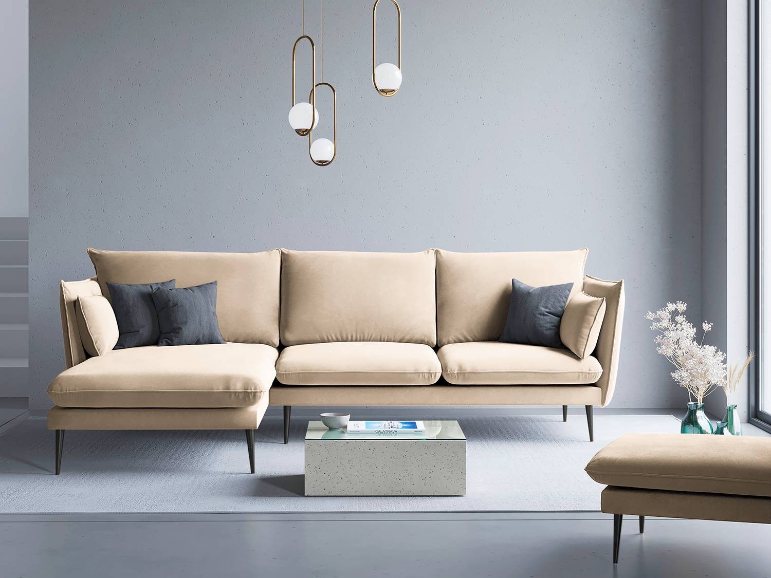 Ecksofa Amandola mit Ottomane von Micadoni Home