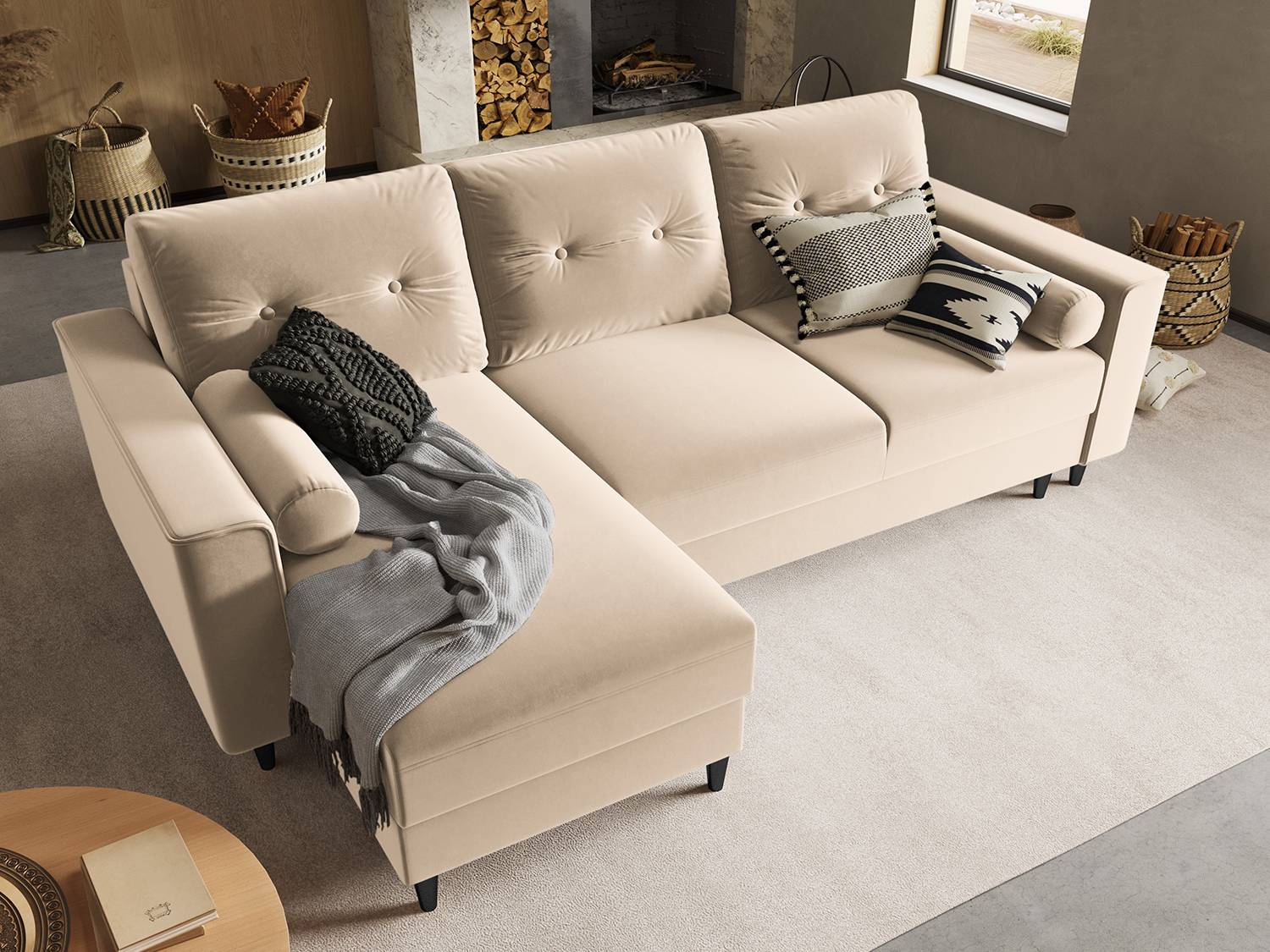 Ecksofa Melsele mit Ottomane von Micadoni Home