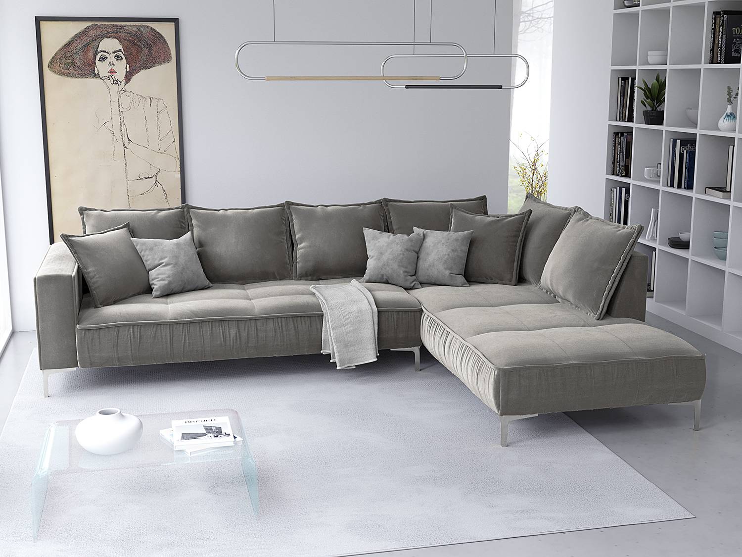 Ecksofa Sides mit Ottomane von Micadoni Home