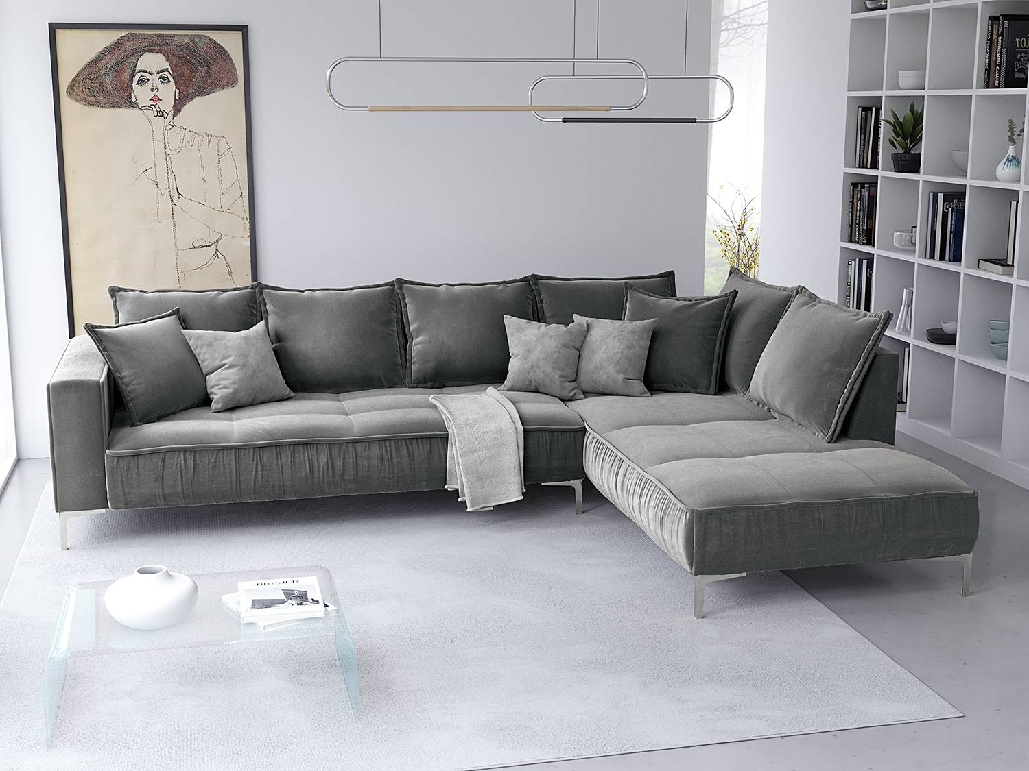 Ecksofa Sides mit Ottomane von Micadoni Home