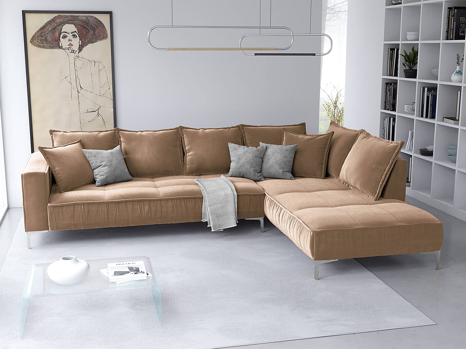 Ecksofa Sides mit Ottomane von Micadoni Home