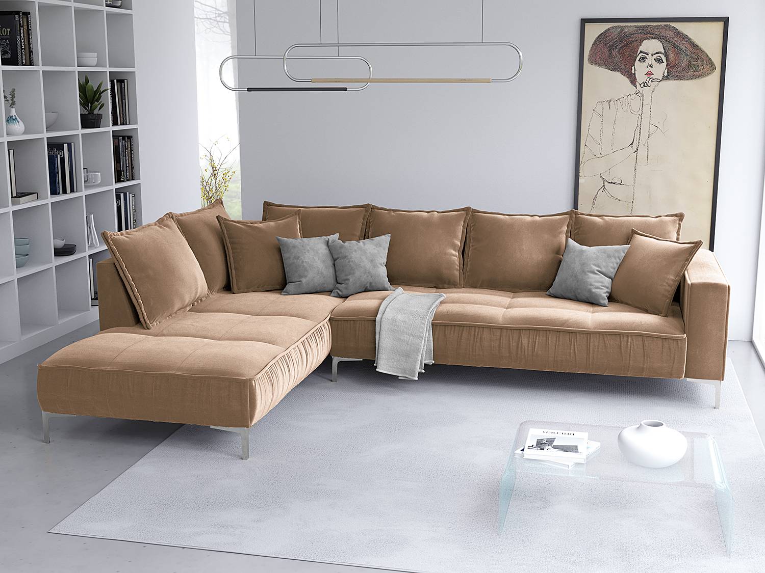 Ecksofa Sides mit Ottomane von Micadoni Home