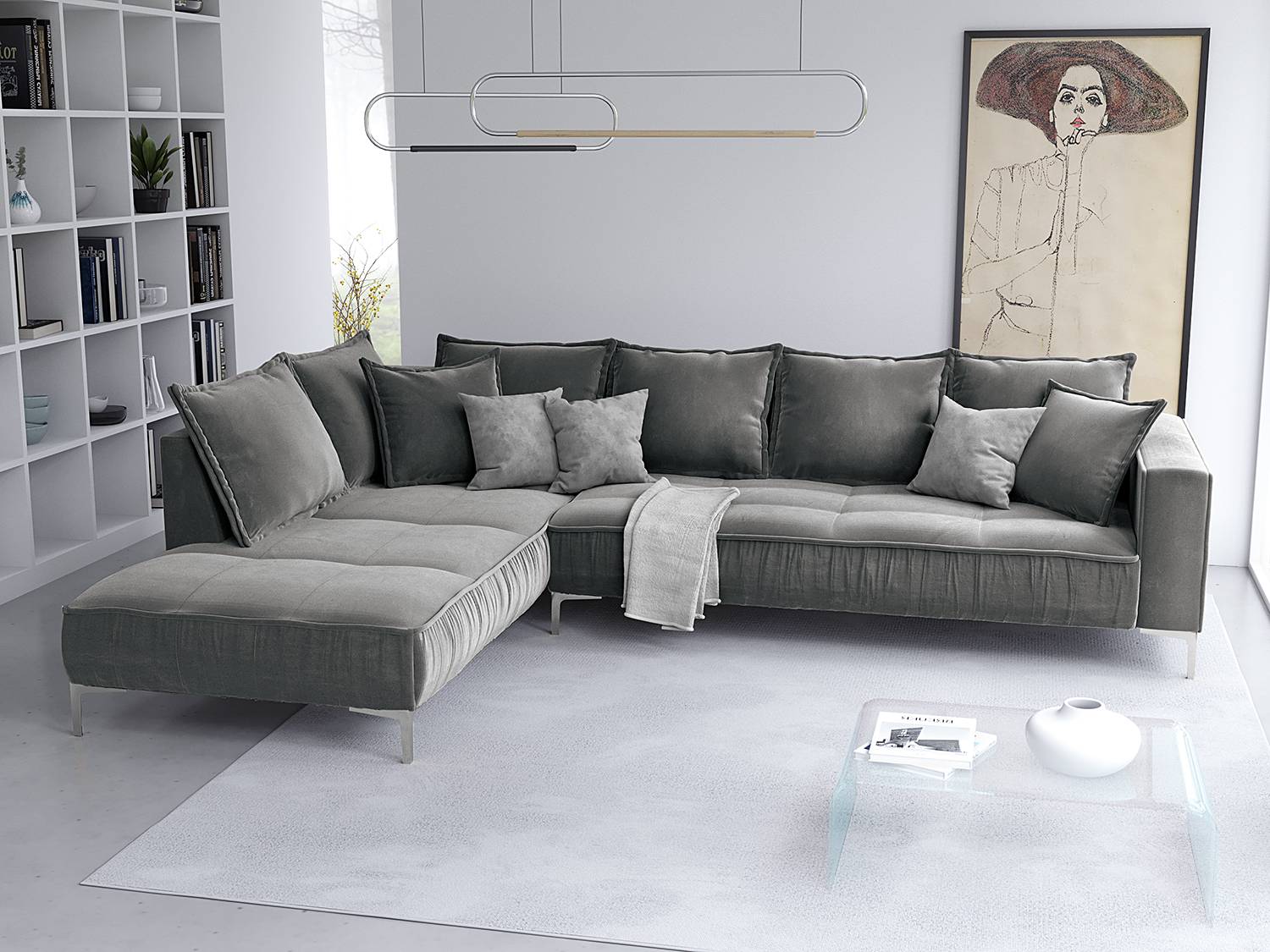 Ecksofa Sides mit Ottomane von Micadoni Home