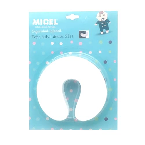 MICEL - 00470 - Fingerschutz Türstopper, verhindert Stöße, weich und weich, aus EVA-Gummi, Weiß, 100 x 90 x 20 mm von Micel