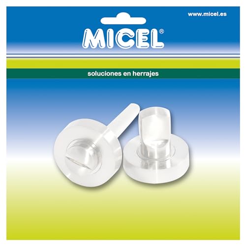 MICEL - 17271 - Knebel mit Entriegelung, mit Rosette, mit Anti-Panik-System, inkl. Schrauben und Inbusschlüssel, Edelstahl, weiß, 35 x 35 x 35 mm von Micel