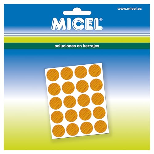 MICEL - 61908 Klebestopfen für Schrauben, rund, für Möbellöcher, 100 Stück aus PVC, Eichenfinish, Durchmesser 13 mm, 13 x 13 x 0,6 mm MICEL - 61908 Klebestopfen für Schrauben, rund, für Möbellöcher, 100 Stück aus PVC, Eichenfinish, Durchmesser 13 mm, 13 x 13 x 0,6 mm von Micel