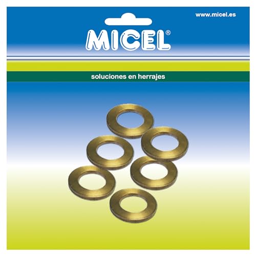 MICEL - 92318 Türdichtringe aus Messing, Messing-Finish, 6 Stück, 16 x 16 x 3 mm MICEL - 92318 Türdichtringe aus Messing, Messing-Finish, 6 Stück, 16 x 16 x 3 mm von Micel