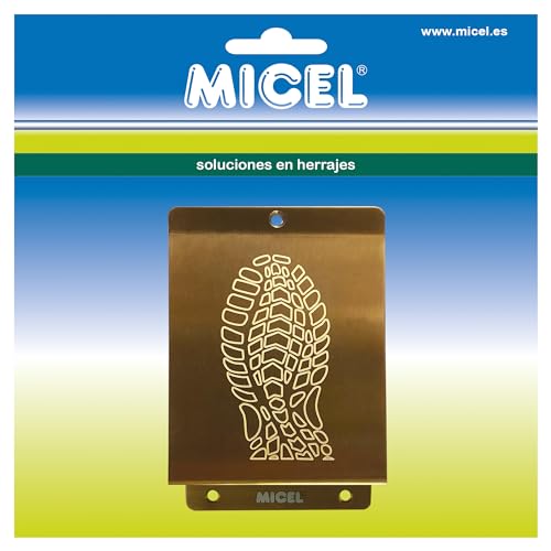MICEL - 92490 - Türschwanzplatte für Türen und Gemeinschaftsräume, Edelstahl, PVD-Optik, goldfarben, 148 x 98 x 1,5 mm von Micel