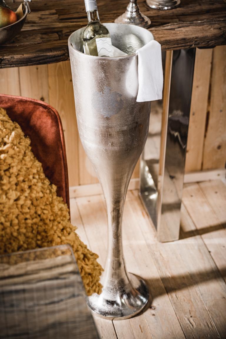 Champagnerkühler auf Standfuß Silber von Michael Noll