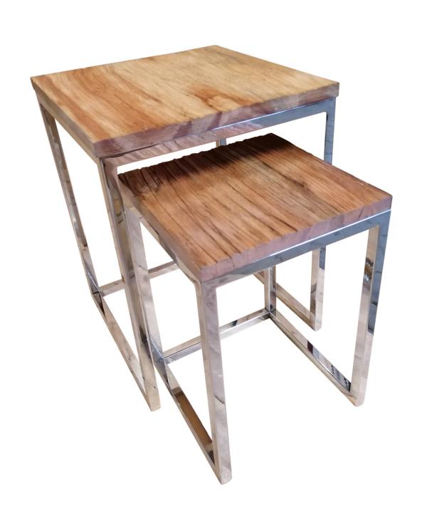 Couchtisch Edelstahl Holz 2er Set Couchtisch Edelstahl Holz 2er Set von Michael Noll
