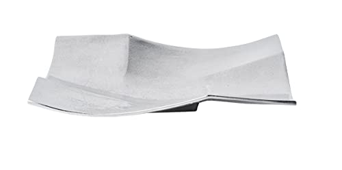 Dekoteller Schale Servierplatte Aluminium Silber - Moderne Dekoschale aus Metall - Deko Dekoration für Wohnzimmer, Badezimmer und Küche - Tischdeko Esstisch Hochzeit Weihnachten (23x23x4,5 cm) von Michael Noll