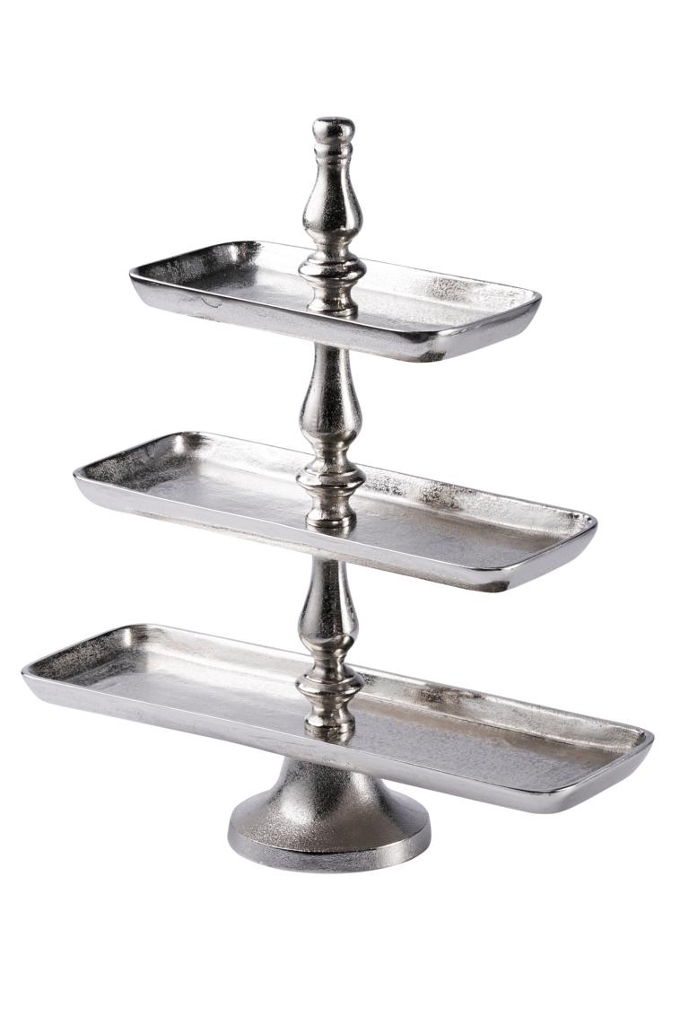 Etagere Silber 3-stöckig 50 cm von Michael Noll
