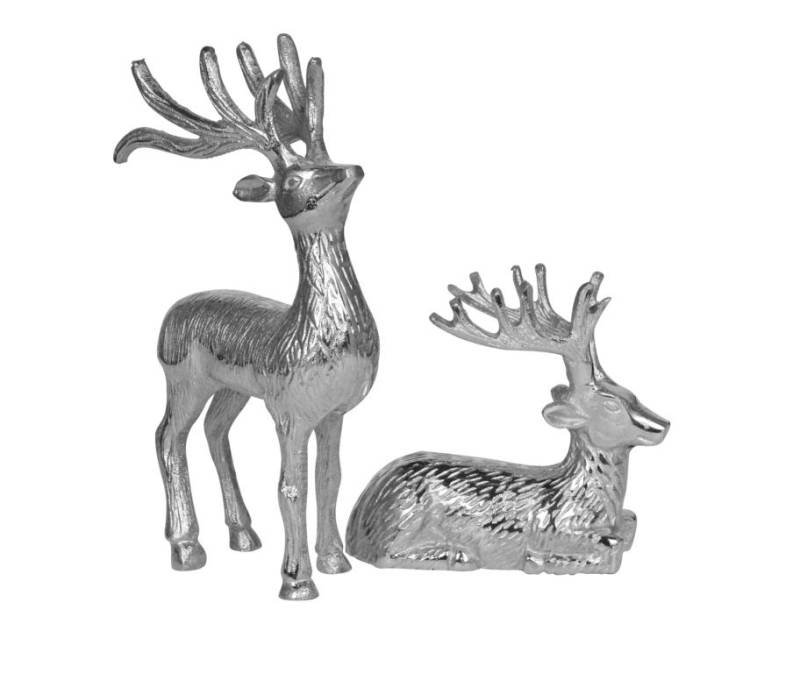 Hirsch 2er Set Aluminium Silber von Michael Noll