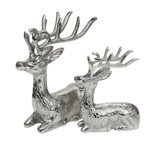 Hirsch 2er Set Metall Liegend Silber 21 / 27 cm Hirsch 2er Set Metall Liegend Silber 21 / 27 cm von Michael Noll